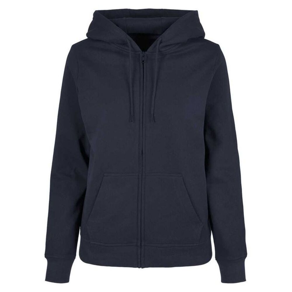 Build Your Brand Womens/Ladies Basic Full Zip Hoodie / Navy